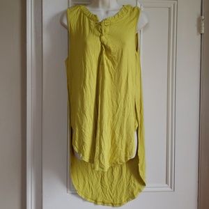 Indigo thread rayon yellowish green high low tunic